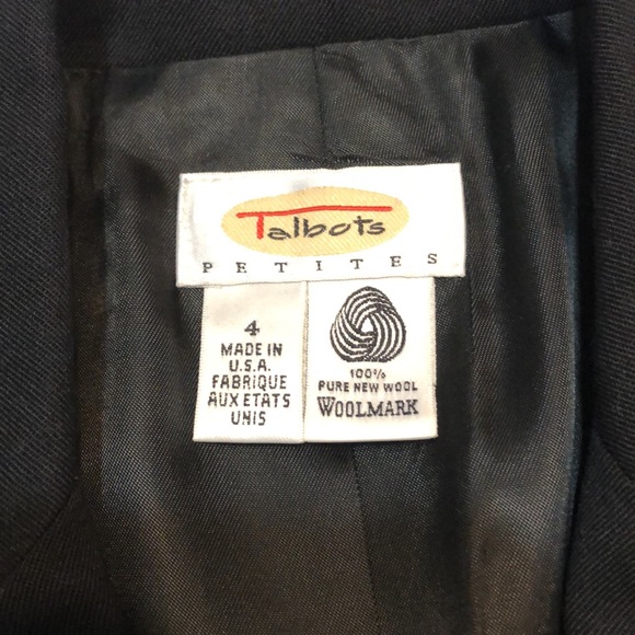 Talbots 100% Wool Black Suit Jacket - Picture 9 of 10